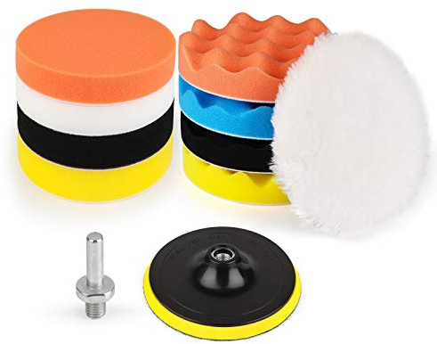 Kshineni 6Inch Drill Polishing Pads 11Pcs Car Polishers and Buffers Buffing Kits Sponge Drill Attactment for Auto Polisher,Sanding,Waxing (150mm)