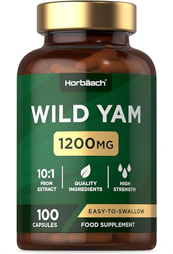 Wild Yam Capsules 1200mg | High Strength Wild Yam Root Extract | 100 Capsules (Over 3 Months Supply) | Supplement for Men & Women | by Horbaach