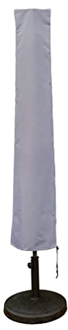 Kingsbridge Parasol Cover, 600D Heavy Duty Fabric, Waterproof, Anti UV. Dimensions (Height x Width) 190 x 30/50cm. Fits 2.7m 3m 6ft-11f Parasols. Grey Outdoor Patio Umbrella Cover