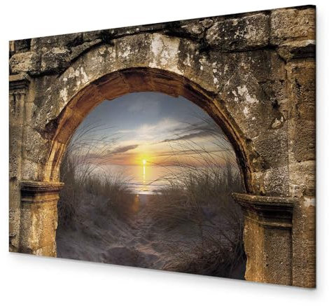 murando - Akustikbild Strand Meer Bilder Akustikschaum Hochleistungsschallabsorber Schallschutz Leinwand 1 tlg Wandbild Raumakustik Schalldämmung Natur Sonnenuntergang d-C-0171-b-a