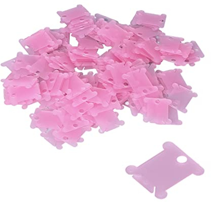 Hapivida Bobinas de Hilo de Bordar, 200 Piezas Organizadoras de Hilos con Clips en Rosa/Azul, Plástico Resistente para Manualidades de Costura y Bordado