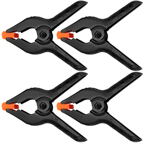 YIXISI 4 Stücke Federzwingen, 4 Zoll Nylon Federklemmen, Kunststoff Schwarz Federzwingen, für DIY-Projekte, Fotostudios, Fotohintergrund
