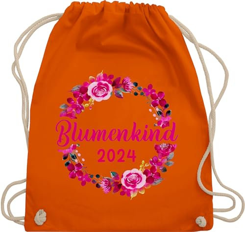 Shirtracer Turnbeutel Rucksack - JGA Junggesellenabschied Frauen - Blumenkind 2025 Blumenkranz - Unisize - Orange - brauttaschen bachelorette party 2023 gymsack junggesellinnenabschied outfit