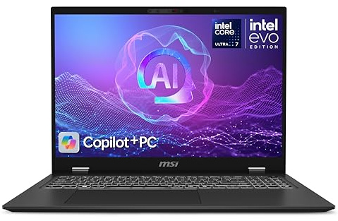 msi Prestige 16 AI+ Evo B2VMG-024IT Notebook Copilot+ 16 OLED UHD+ 60Hz, Intel Core Ultra 7 258V, Intel Arc, RAM 32GB LPDDR5X 8533MHz, 1TB SSDPCIe4, 99Whr, Win 11 Home [Layout e Garanzia ITA]