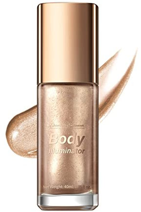 Ofanyia Face Body Luminizer, Waterproof Long-lasting Smooth Shimmer Face Body Glow Illuminator, Bronzer Smooth Shine Liquid Foundation, Waterproof Moisturizing Body Highlighter (02# ROSE GOLD)