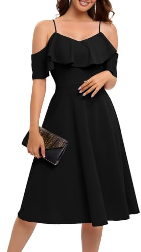 Bbonlinedress - Vestido de Noche de cóctel Chic para Bautizo, Ceremonias de Fiesta de Boda Mediados de Largo con Tirantes