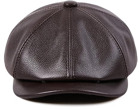 ZMNKH Herren Damen Schiebermütze Leder Flatcap Schirmmütze Cap Mütze Golfermütze