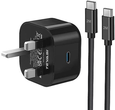 TEYASI Samsung USB C Charger Plug and Cable 2M Fast Charge Type C Lead with USBC Plug Charging for Samsung Galaxy S25/S24/S23/S22/S21/S20/A17/A16/A15/A56/A55/A54/A53/A52/A36/A35/A34/A33/A32/A26/A25