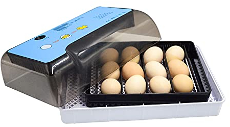 Digital Brutmaschine,Brutmaschine Brutautomat Mit Temperaturkontrollfunktion, Inkubator Brutapparat Flächenbrüter Brüter 9 Eier, Brutautomat für Hühner, Enten & andere Vögel