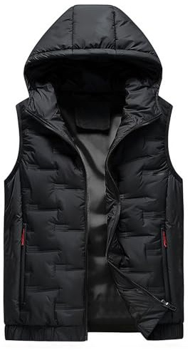 Biutimarden Uomo Leggera Imbottito Gilet con Cappuccio Trapuntato Smanicato Giacche con Cerniera fur Autunno Inverno Casual Caldo Smanicato Giacca fur Lavoro Sportivo