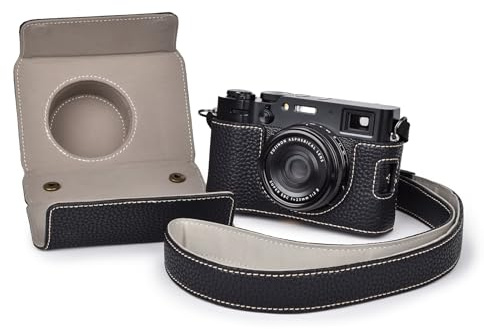 VOVMOEYA Kameratasche für Fujifilm X100VI mit verstellbarem Schulterriemen, Fuji PU-Leder Kameratasche, stilvoll, schützend, tragbar