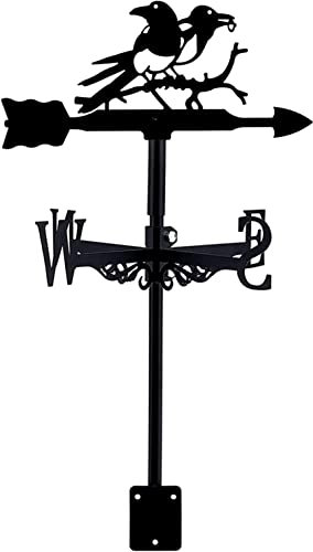 Generic Wetterfahne Garten Wetterhahn Mit Dach Mount Vogel Auf Zweig Form Metall Wind Richtungsanzeige Edelstahl Home Decor/Vogel/35 * 70Cm