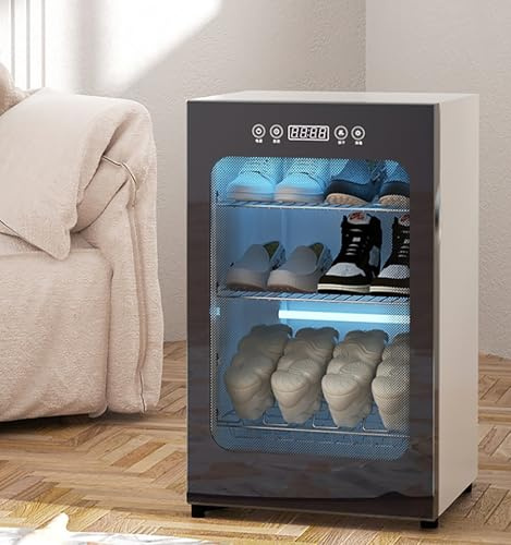 McbeAn Asciuga Scarpe Intelligente, Armadio per Asciugare Scarpe a 3 Strati, Temperatura Costante Precisa di 60 ℃, Partizione Multifunzionale, Circolazione di Aria Calda Interna Ed Esterna