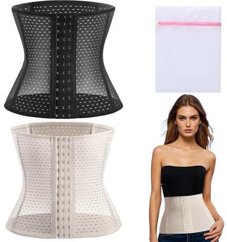 KASURE 2 Teiliges Set Waist Trainer Damen,Bauchdeckenstraffung Korsett Bauchweg,Damen Bauchgurt nach Geburt Sorgen Für Eine Schlankere Taille und Einen Schlankeren Bauch