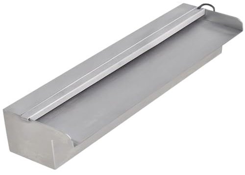 qohoio Cascata per Laghetto Rettangolare con LED in Acciaio Inox 45 cm,Arredo,Fontane e laghetti,Fontane e cascate ornamentali-41672