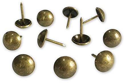 Let's Decorate 200PCS Upholstery Tacks, Decorative Tacks for Sofa, Furniture Metal Thumb Tacks, Home DIY Heads Nails (11mm Brass)