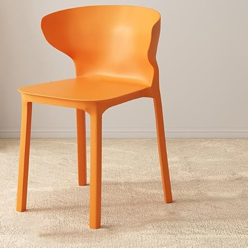 YFQYRB 45cm Schreibtischstuhl Konferenz-Stuhl Stapelbaren Esszimmerstühlen Kunststoff Küchenstühle Tragbarer Besucherstuhl Für Haus Büro(Orange)