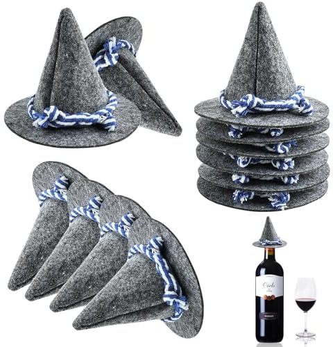 PPGGOPP Mini Cappello per Oktoberfest, 12PCS Cappelli Decorativi per Oktoberfest, Cappello in Feltro per Bottiglia di Birra per Festival, Feste Baviera, Decorazioni da Tavola