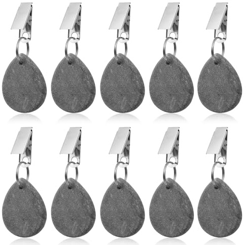 Tiugbjkgk 10 Pz Pesi per Tovaglie per Tavoli da Esterno, Pesi per Tovaglie in Marmo, Ferma Tovaglia da Tavola, Fermatovaglia da Esterno con Clip per Decorazioni da Picnic Aperto Matrimoni
