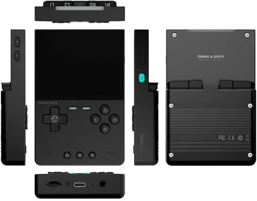 TRIMUI Brick Consola Retro Portatil, Pantalla IPS de 3.2 Pulgadas, Consola de Videojuegos Portátil con Sistema Linux de Código Abierto, Tarjeta TF de 64GB, 20000+ Juegos Clásicos(Black,256)