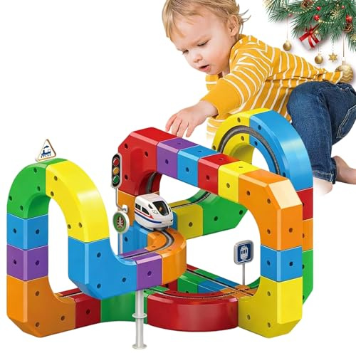 2025 New Magic Rail Cube, 123 Pcs Track Fusion Train Set For Kids, Rail Cube Magnetic Train Sets For 3 Year Old Boys, Electric Trains Set, Birthday (Basic Model)