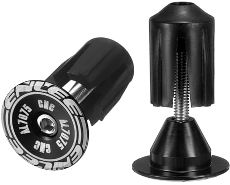 QUARKZMAN Tapones De Extremo De Manillar De Bicicleta Tapones De Extremo De Aluminio Ajuste De 24-35mm Bloqueo De Expansión Con Tornillo Para MTB Carretera BMX Bicicleta De Piñón Fijo Negro