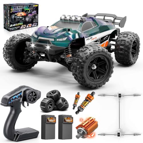 Ferngesteuertes Auto Erwachsene 1:14 Brushless RC Auto 4WD 52 km/h mit Öldruck-Stoßdämpfern, Vollmetall-Antrieb, 2 Akkus & 2 Reifensätzen, Aufrüstbar auf 3S 70 km/h, Elektrischer RC Truck für Jungen