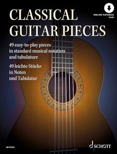 Klassische Gitarrenstücke: 49 leichte Stücke in Noten und Tabulatur. Gitarre.