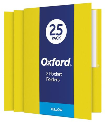 Oxford Doppeltaschenmappe, Briefgröße, 25 Stück pro Box 8-1/2 x 11 gelb