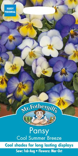Mr Fothergill?s Seeds Ltd 18356 Flower Seeds, Pansy Cool Summer Breeze, Mixed