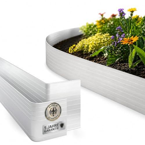 Beckmann Alu Beeteinfassung & Rasenkante Metall 118 cm x 13 cm – flexibel & biegbar – Beetumrandung Garten für Rasen, Blumen- & Gemüsebeet – endlos verlängerbar – rostfrei, wetterfest – 3er Set