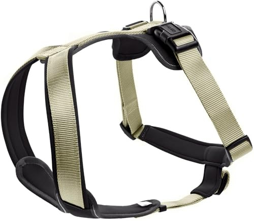 HUNTER Hundegeschirr NEOPREN, Farbe: oliv/schwarz, strapazierfähiges Nylon, mit weichem Neopren gepolstert, reflektierendes 3M Scotchlite Reflective Material, pflegeleicht, komfortabel, Größe: S