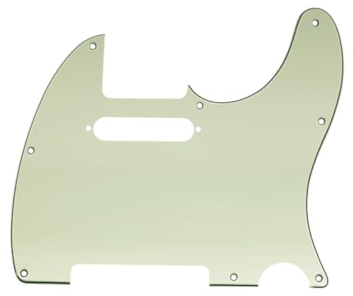 Musiclily 8 Fori Tele Battipenna Pickguard per Chitarra Elettrica Fender USA/Messico Telecaster Standard Stile Moderno,3 strati Mint Green