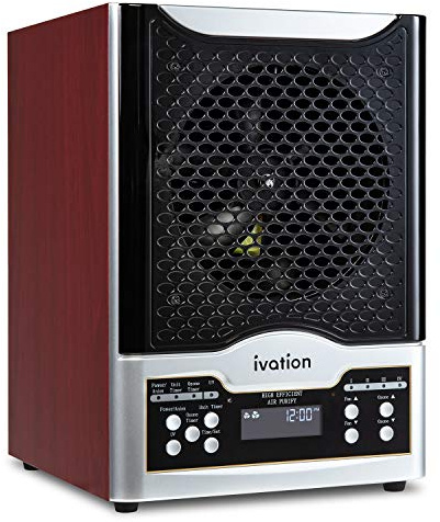 Ivation 5-in-1 HEPA Air Purifier & Ozone Generator W/Digital Display Timer and Remote, Ionizer & Deodorizer 3,700 Sq/Ft – HEPA, Carbon and Photocatalytic Filters, UV Light and Negative Ion Generator