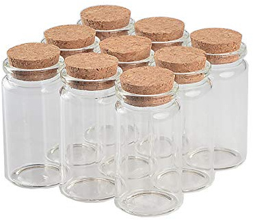 12pcs 50ml Mini Botellas de Cristal Con Corchos - Frascos de Vidrio para Recuerdos