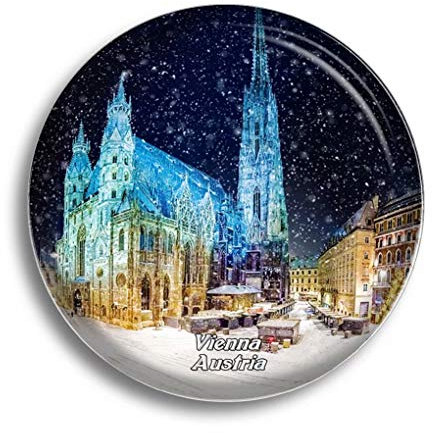 Kühlschrankmagnet Österreich Wien St. Stephansdom Glasmagnete für Kühlschrank Souvenirs Niedlicher Kristallmagnet Dekor für Whiteboard Büro Zuhause Geschenk