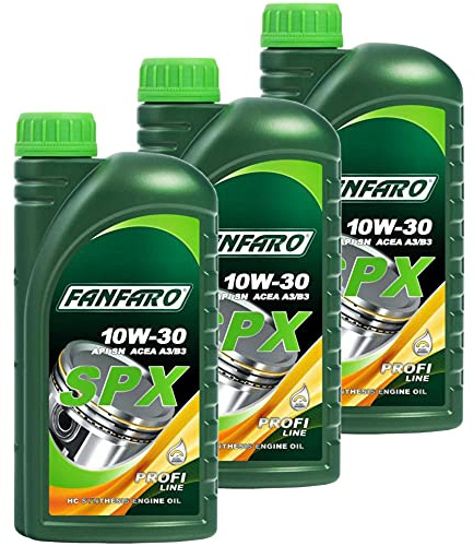 QR-Parts Set 85484579 FF6505-1 3x 1 Liter FANFARO SPX 10W-30 Leichtlauf Motoröl Motorenöl API SN ACEA A3/B3