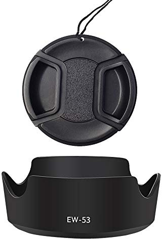 Gegenlichtblende für EW-53 und 49 mm Objektivdeckel für Canon M50II M50 M10 M6 Kit EF-M 15-45 mm F/3.5-6.3 STM IS Objektiv (1+1 Pack)