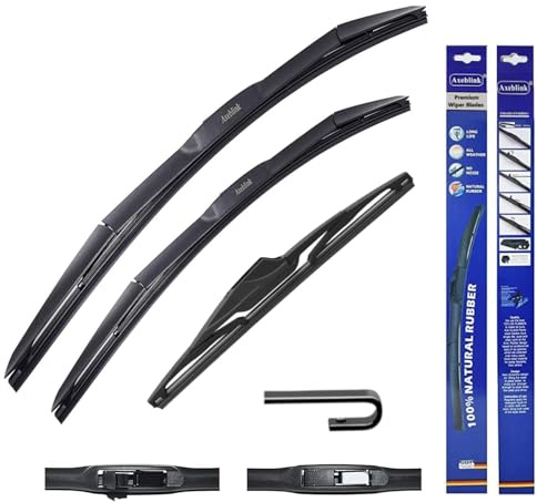 Axeblink Hybrid Front & Rear Wiper Blade Set For NISSAN JUKE 2010 Onwards
