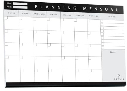 Previs A3 månadsplanerare med minimalistisk och produktiv design veckoplanerare A3 planering skrivbord planerare organisering