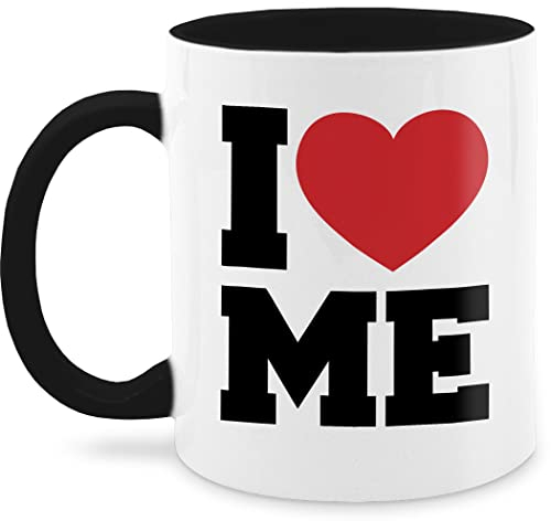 Tasse Tassen 325ml - Statement - I love me - Selbstverliebt | Narzissmus | Ich liebe mich | Love myself - 325 ml - Schwarz - groß kaffetassen sprüche statements like teetasse heart mug