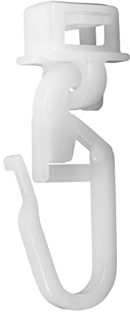 Deco-Raum 100 Stück Click-Gleiter Laufkanal 5,8-6,2mm Gardinengleiter Faltengleiter Faltenlegehaken für Faltenband Kräuselband passend für Gardinenschienen Vorhangschienen Original Hinno HC32