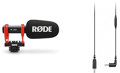 RØDE VideoMic GO II Compact and Lightweight Shotgun Microphone with USB Audio + SC16 USB-C to USB-C Cable (300mm - Android and Mac Compatible) for Filmmaking, Content Creation, and Location Recording