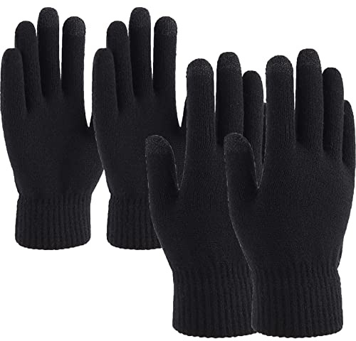Hyinphon Handschuhe Herren Damen Touchscreen Strickhandschuhe Flexible und Angenehm Weiche Elastisch Fingerhandschuhe Geeignet für Winter, Kann als Futter für Skihandschuhe verwendet werden