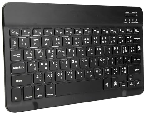 Drahtlose 10-Zoll-Multi-Device-Tastatur für, TV oder, Kompaktes, Platzsparendes Design, PC/Mac/Laptop/Smartphone/Tablet (Thailändisch)