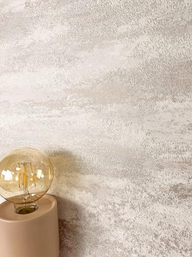 NEWROOM Tapete Braun Vliestapete Putzoptik - Putzoptik Modern Beige Weiß Beton Zement Betonoptik Industrial Betonwand Industrial inkl. Tapezier-Ratgeber