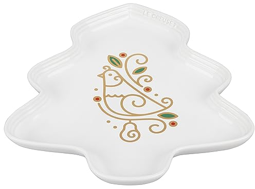 Le Creuset Noël Collection Stoneware Partridge in a Pear Tree Platter, 14, White