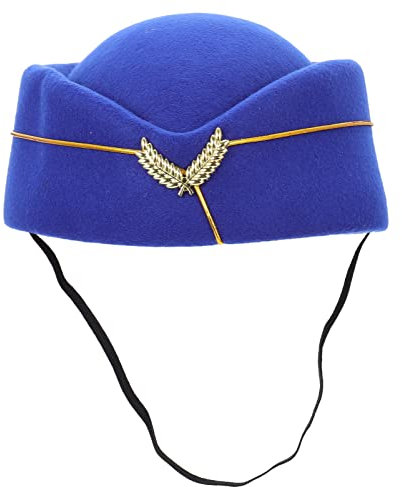 KOMBIUDA Stewardess Hut Cosplay Polyester Leicht Einstellbar Elegant Haarschmuck Damen Karneval Kostüm