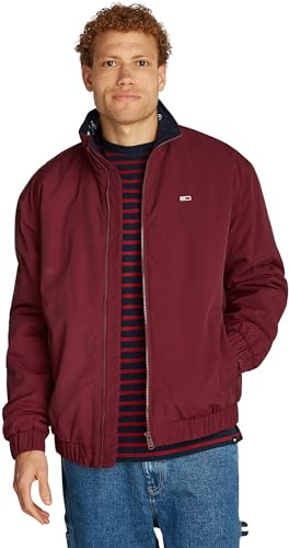 Tommy Jeans Cazadora Hombre Essential Padded Jacket con Cremallera, Rojo (Deep Rouge), M
