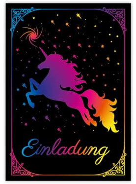 Minkocards 12 Einladungskarten Kindergeburtstag Einhorn Mädchen Einladung zum Mädchengeburtstag Geburtstagseinladungen